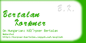 bertalan korpner business card